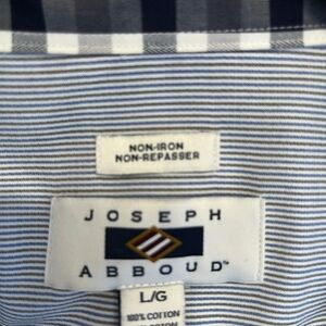Joseph Abboud Navy and White Striped Dress Shirt